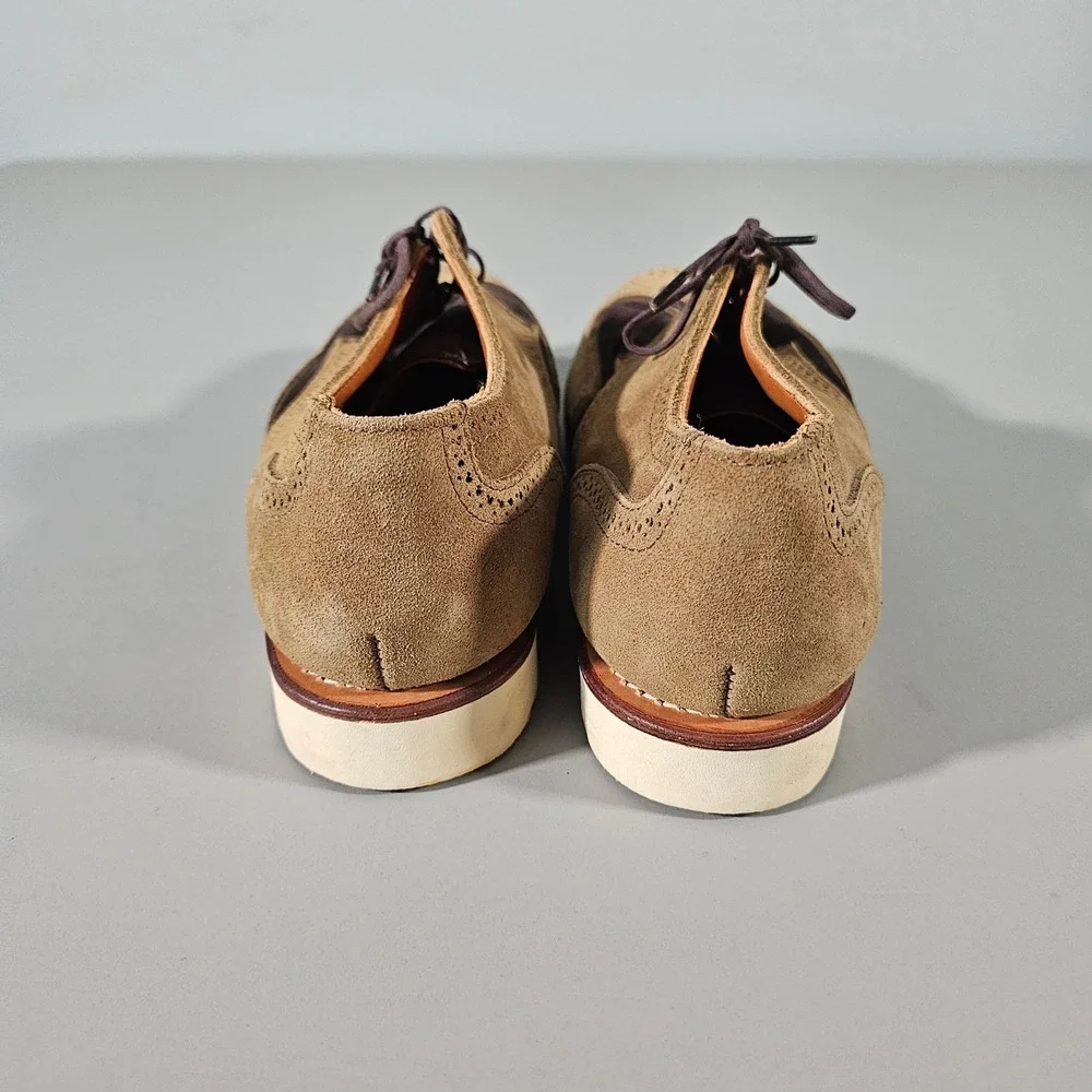 Rancourt & Co J.L. Powell Oxfords Mens 9 E Brown Suede Wingtip Brogue Maine USA